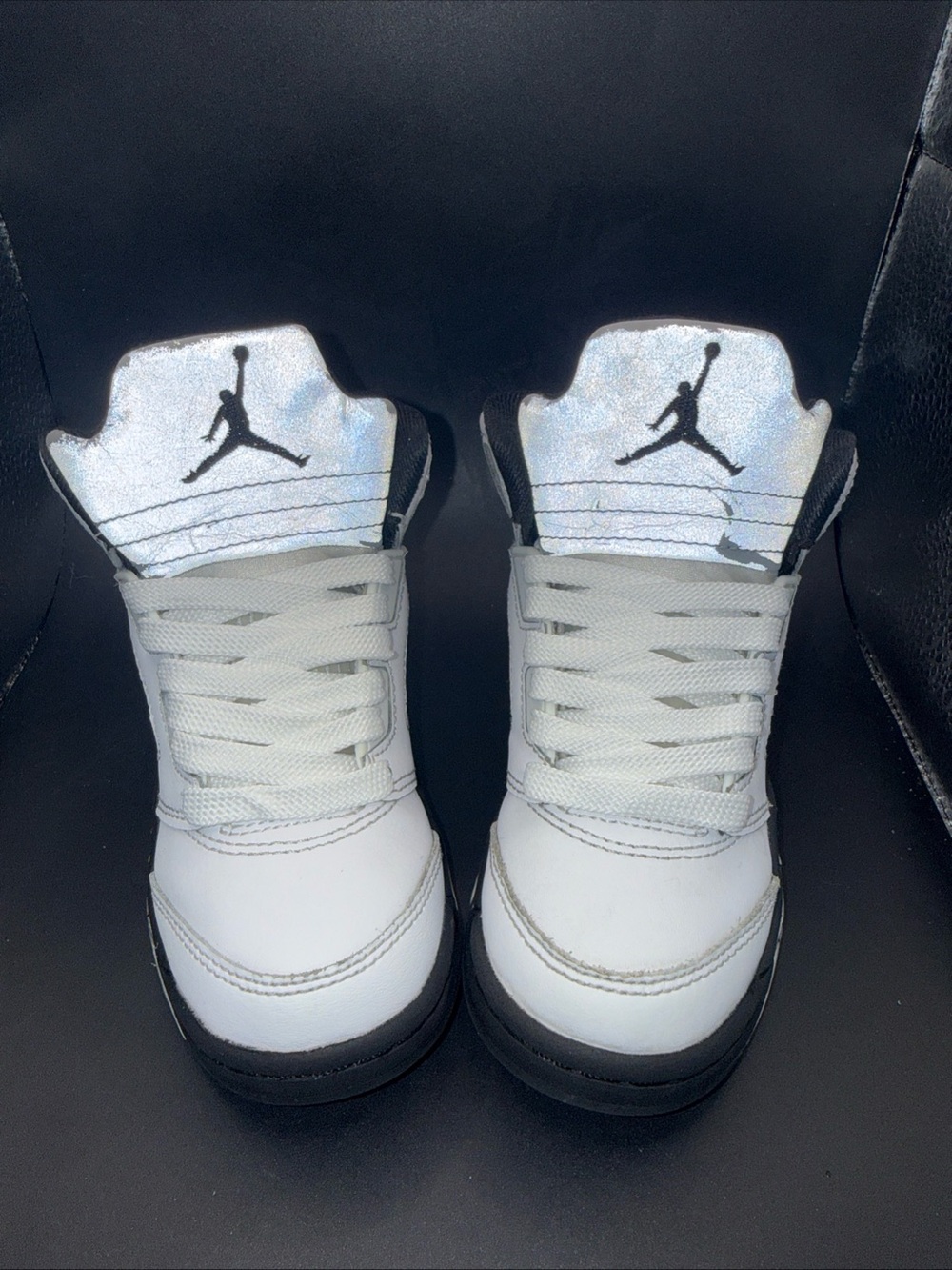 Size 11C - Air Jordan 5 Retro PS White Black, 440889-110, Clean, No Box, Great